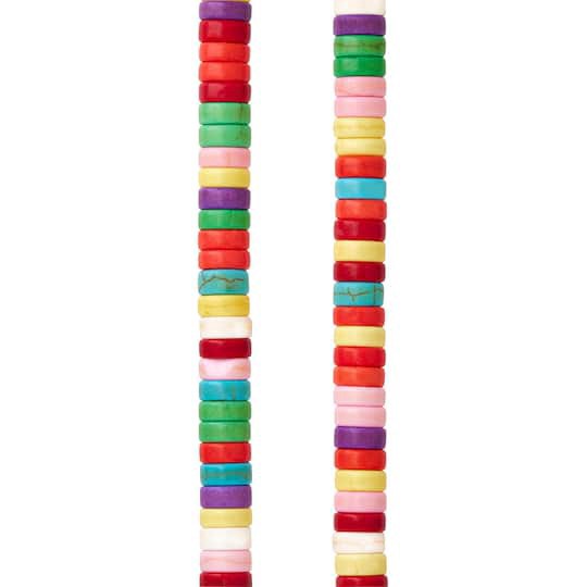 slide 1 of 3, Multicolor Howlite Rondelle Beads By Bead Landing, 6mm, 6 mm