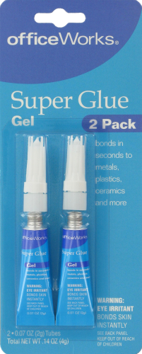 slide 1 of 1, Officeworks Super Glue Gel, 2 ct