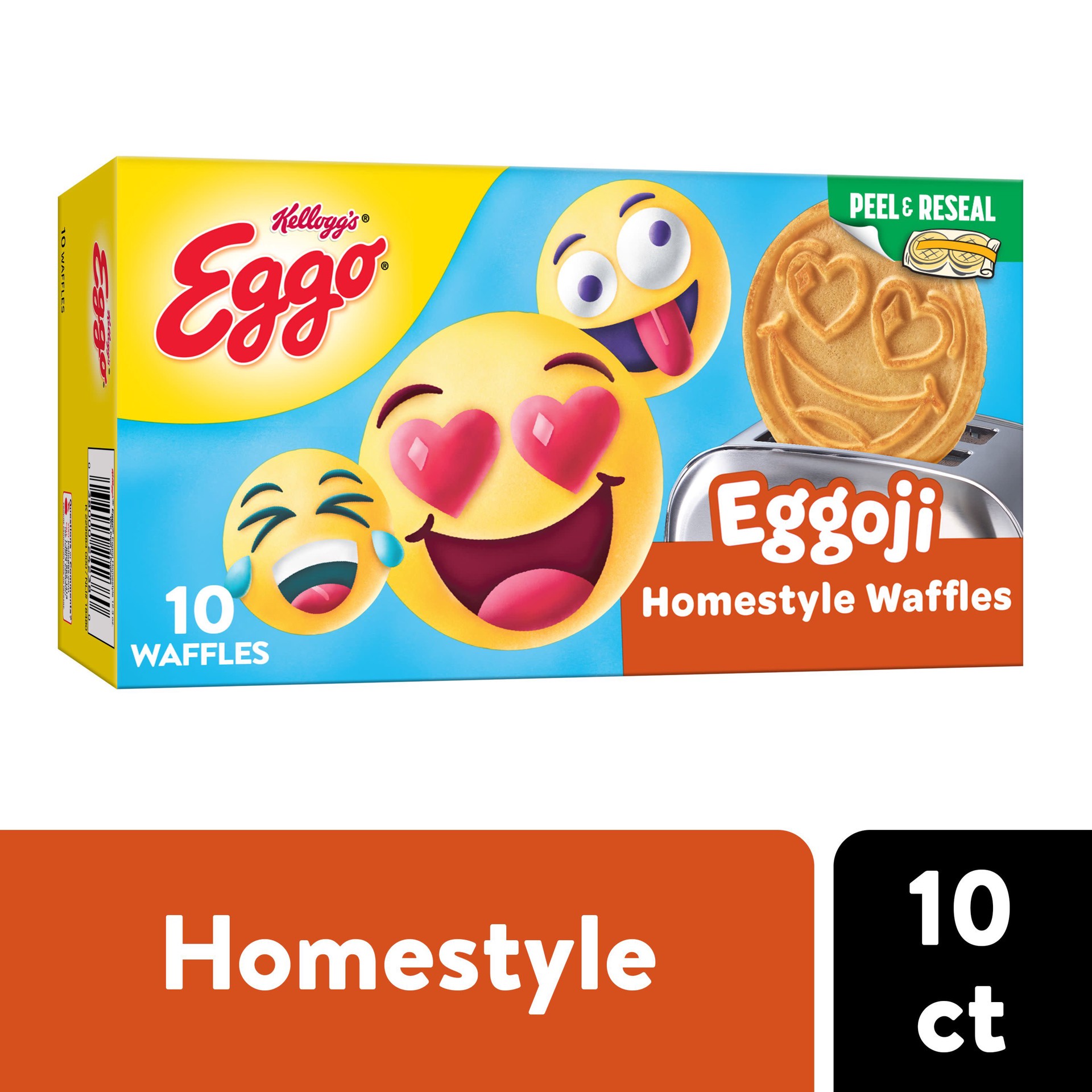 slide 1 of 5, Eggo Eggoji Frozen Waffles, Homestyle, 12.3 oz, Frozen, 12.3 oz