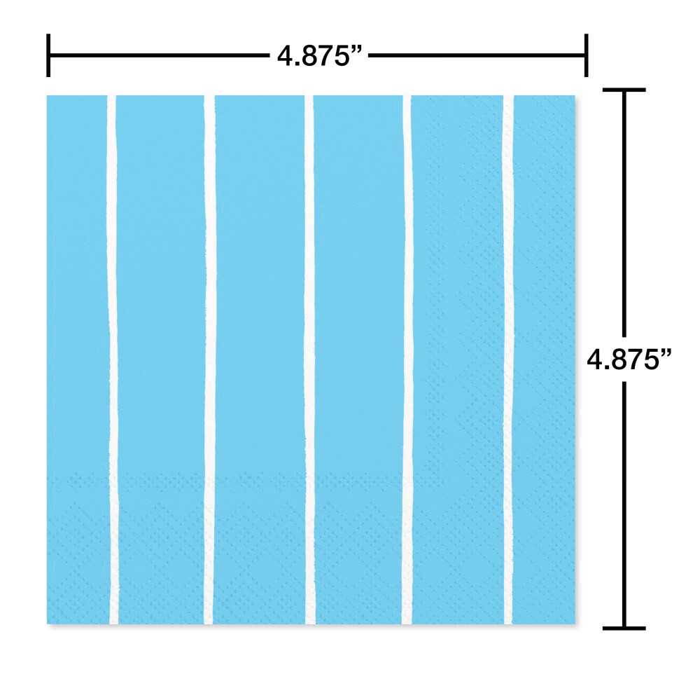 slide 2 of 3, American Greetings Beverage Napkins- Stripes on Blue, 20 ct
