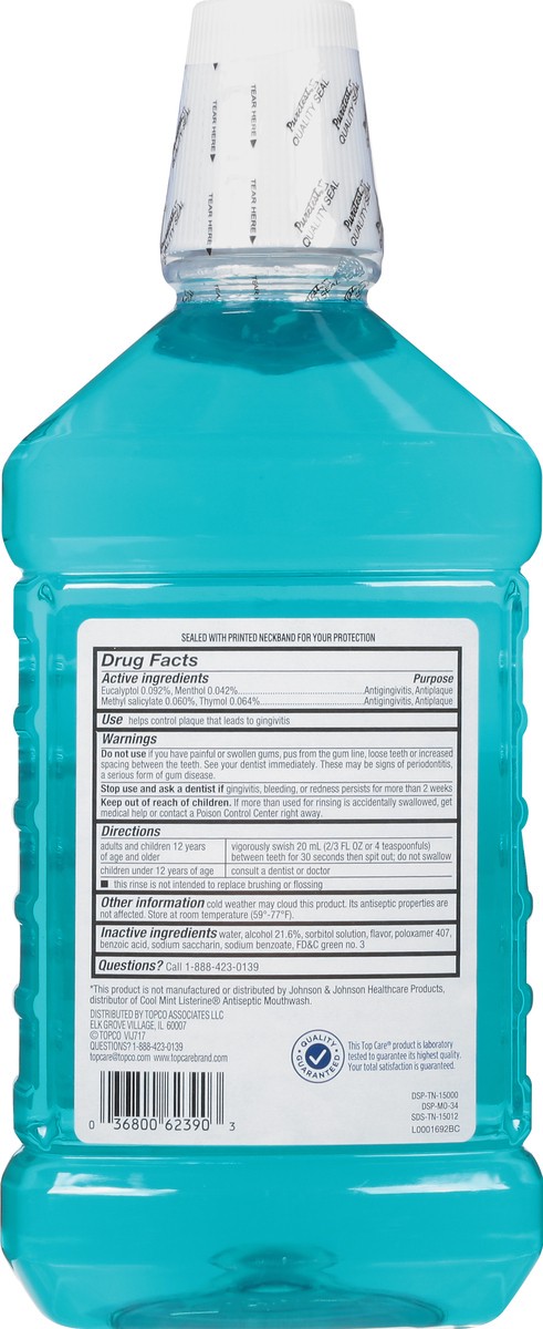 slide 10 of 13, Topcare Everyday Antiseptic Blue Mint Mouthwash 50.7 oz Bottle, 50.7 fl oz