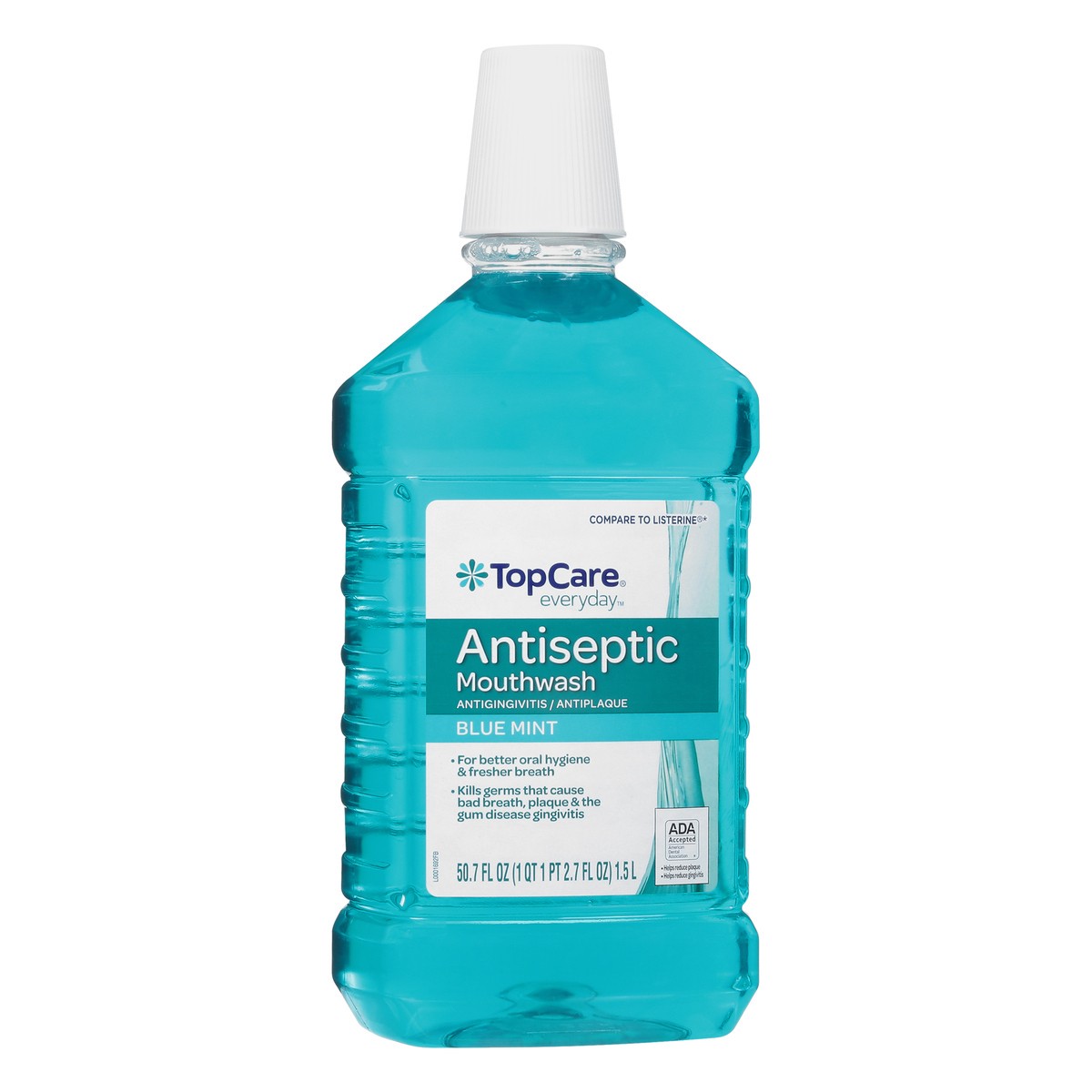 slide 5 of 13, Topcare Everyday Antiseptic Blue Mint Mouthwash 50.7 oz Bottle, 50.7 fl oz