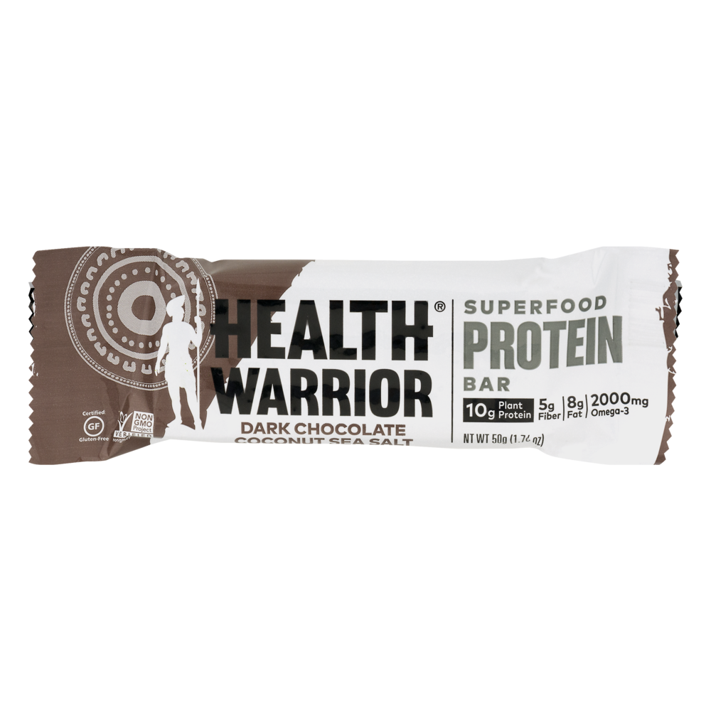 slide 1 of 1, Health Warrior Superfood Protein Bar Dark Chocolate Coconut Sea Salt, 1.7 oz
