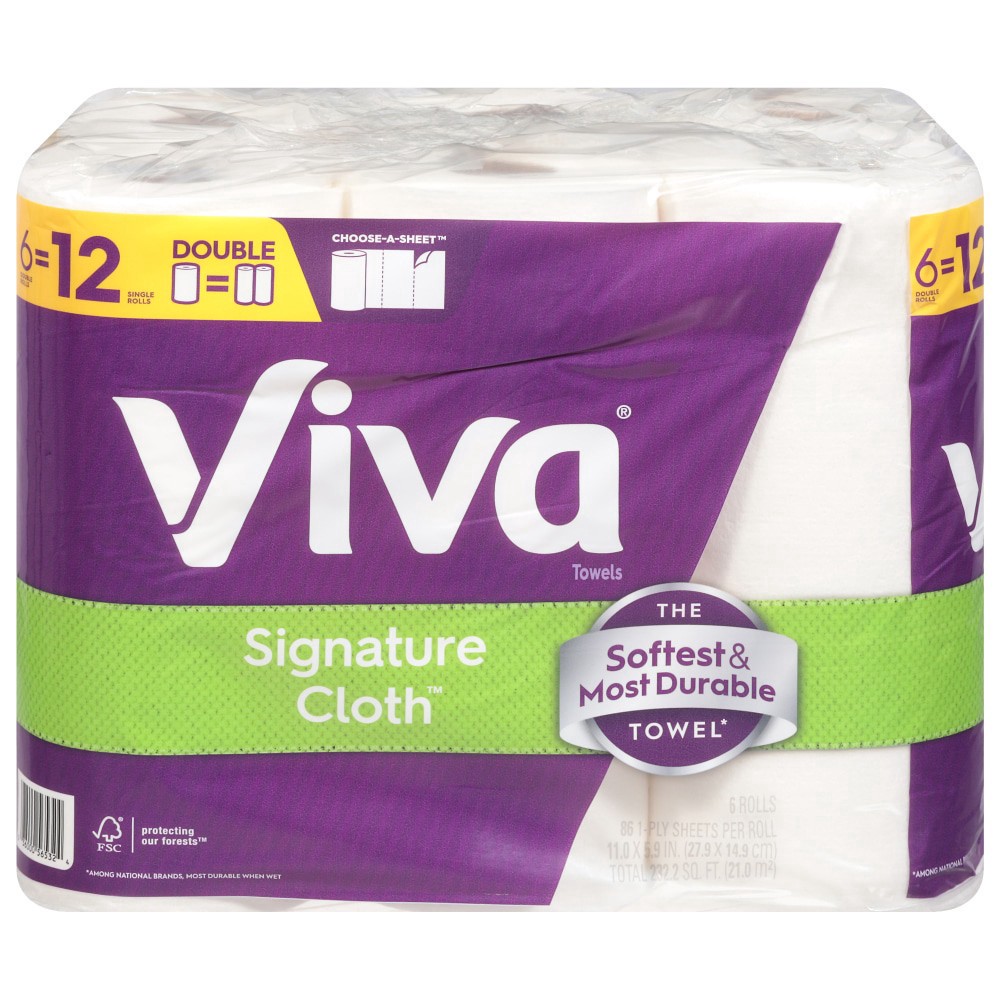 slide 1 of 3, Viva® Signature Cloth™ Double Paper Towels, 6 ct