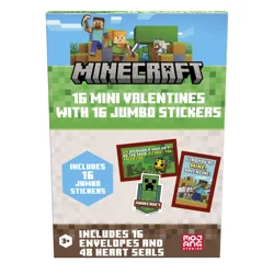 Valentine Cards, Minecraft, 16 Count
