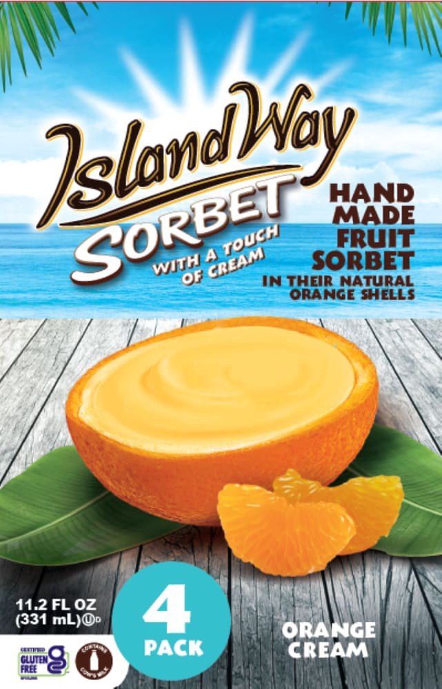 slide 1 of 2, Island Way Sorbert Hand Made Fruit Sorbet in its Natural Orange Fruit Shell, 11.2 fl oz
