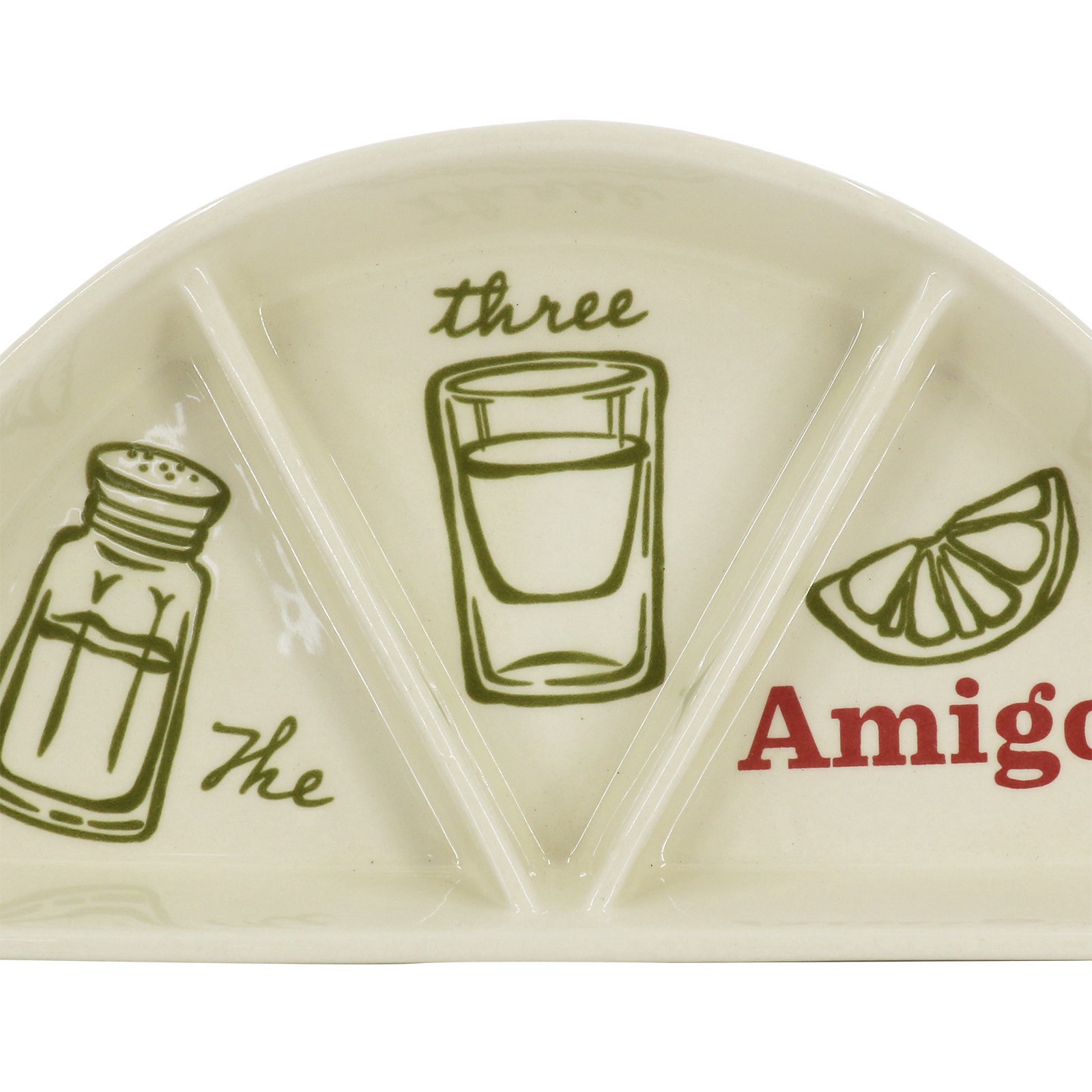 slide 3 of 3, 11.75" The Three Amigos Ceramic Tray By Ashland, 11.75 in x 6 in x 1.75 in