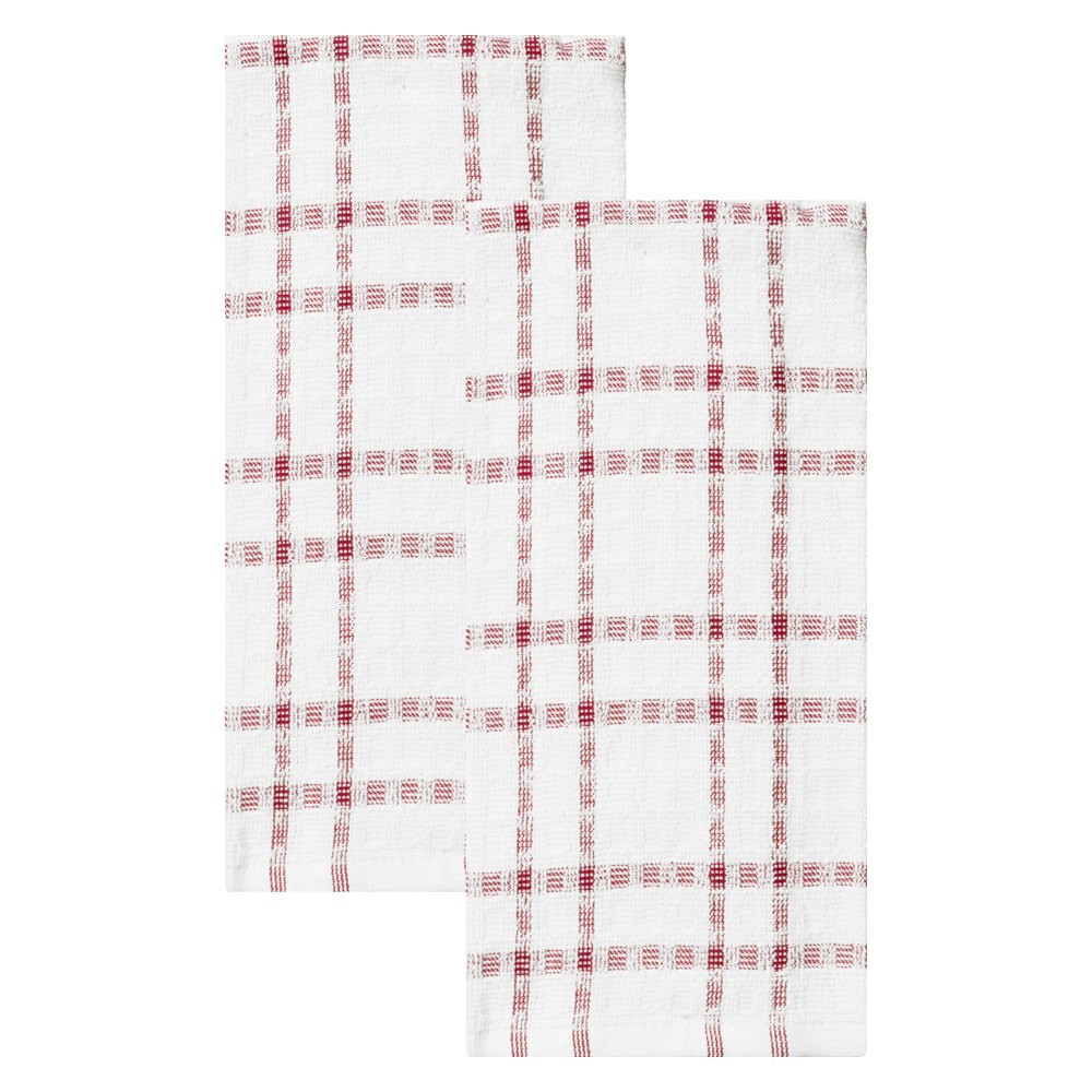 slide 2 of 3, Everyday Living Grid Kitchen Towels - Paprika, 2 ct