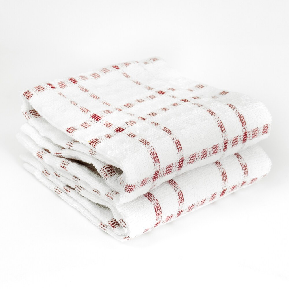 slide 3 of 3, Everyday Living Grid Kitchen Towels - Paprika, 2 ct