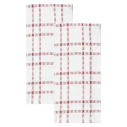 Everyday Living Grid Kitchen Towels - Paprika