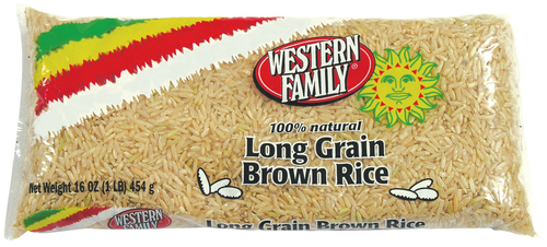 slide 1 of 1, Western Family Long Grain Brown Rice, 1 lb