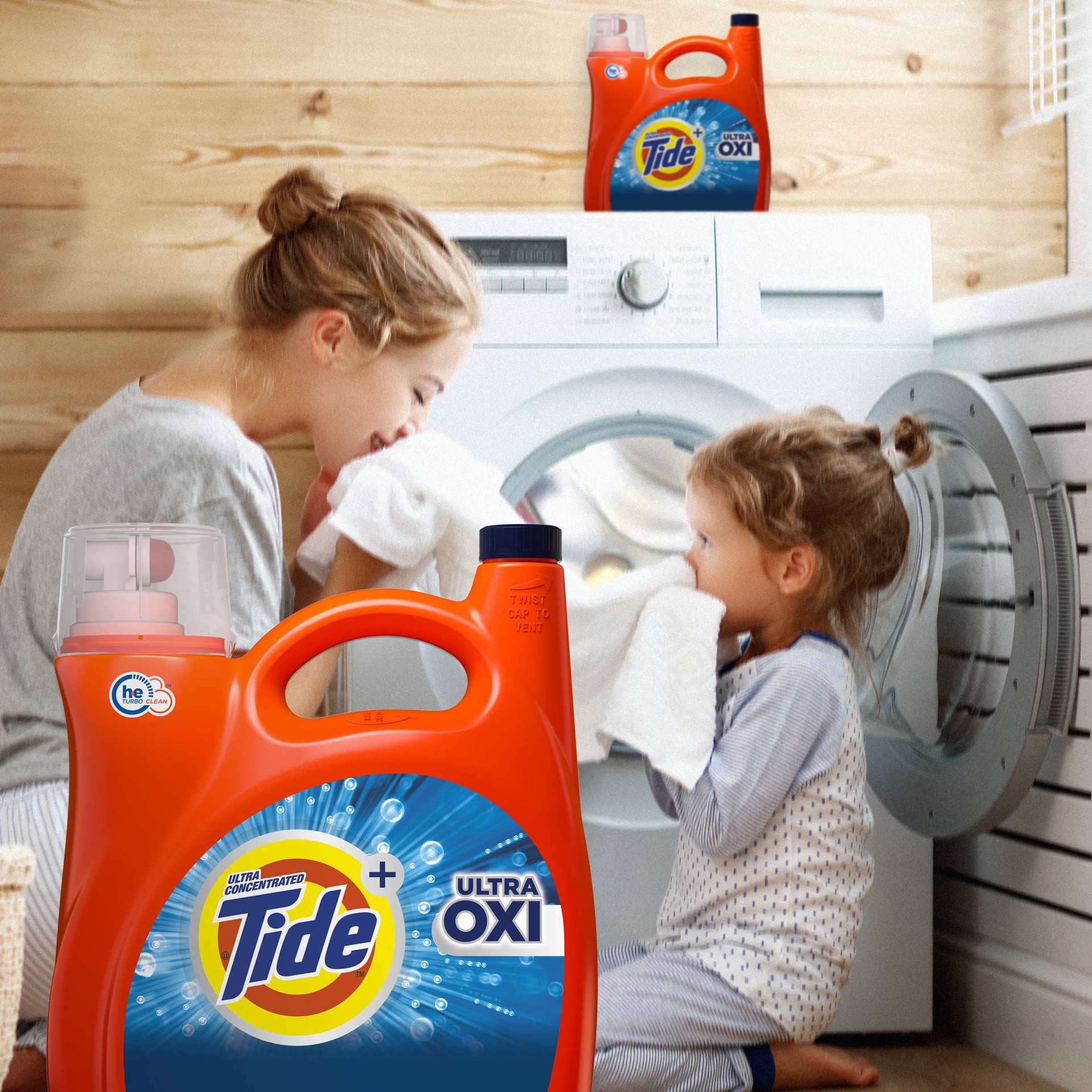 slide 11 of 15, Tide Ultra Oxi Liquid Laundry Detergent, 100 loads, 154 fl oz, HE Compatible, 154 fl oz