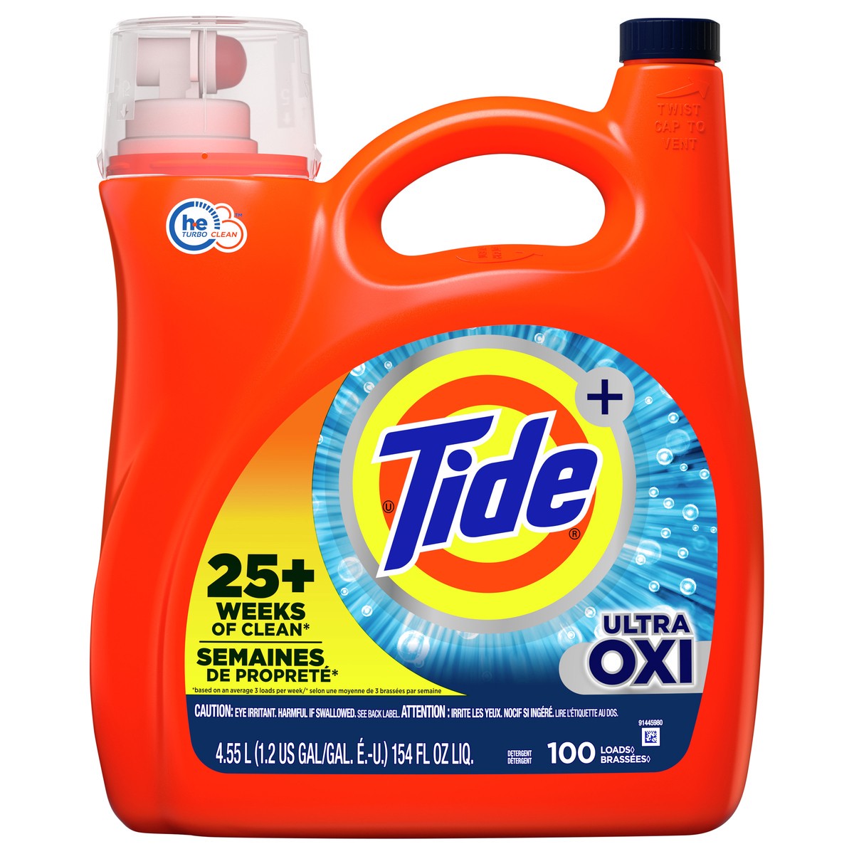 slide 1 of 15, Tide Ultra Oxi Liquid Laundry Detergent, 100 loads, 154 fl oz, HE Compatible, 154 fl oz