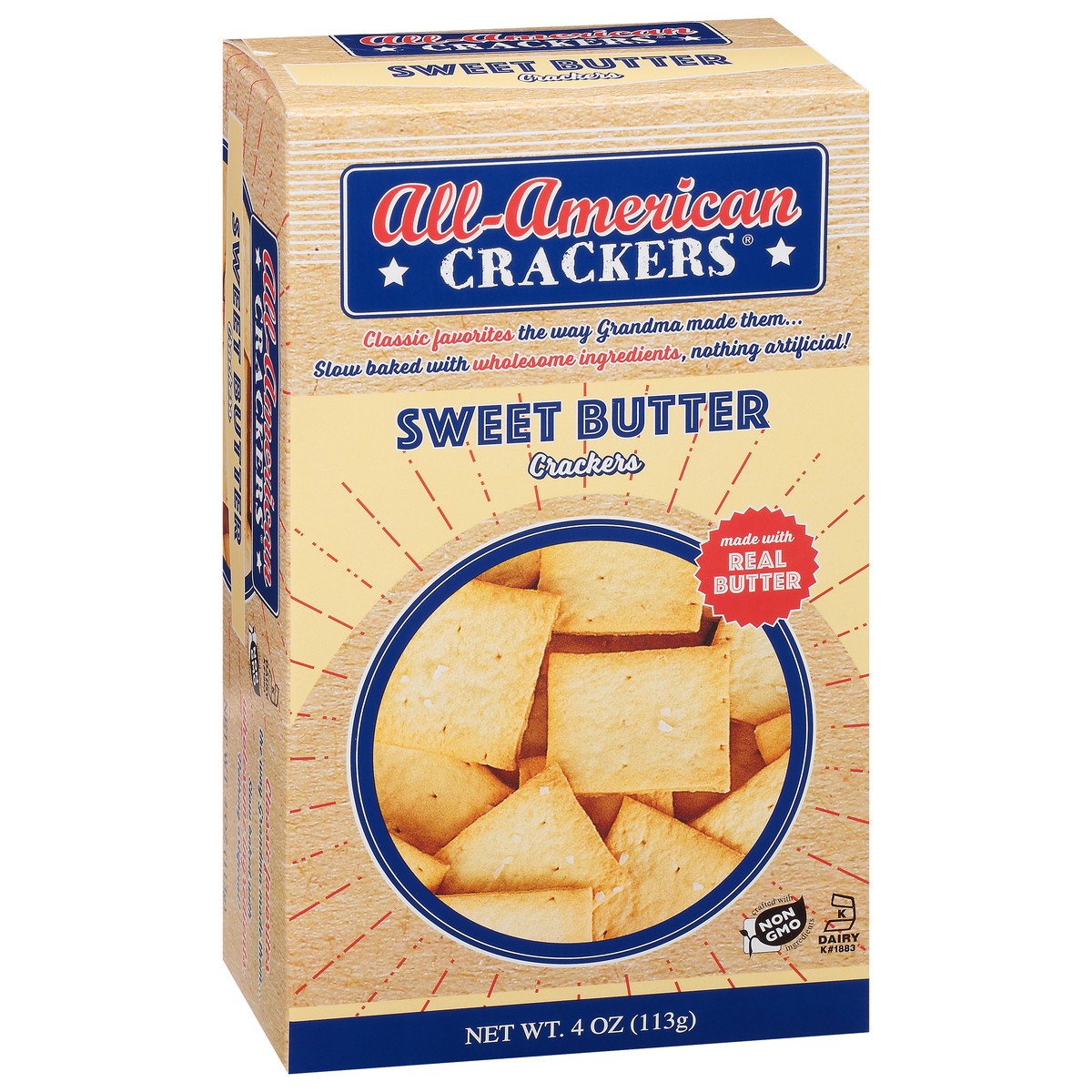 slide 3 of 9, All-American Crackers Sweet Butter Crackers 4.5 oz, 4 oz