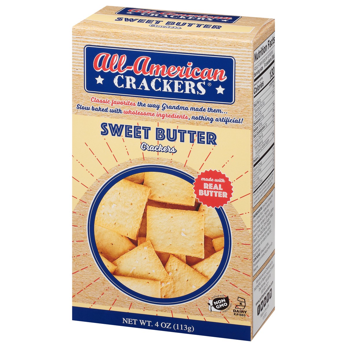 slide 5 of 9, All-American Crackers Sweet Butter Crackers 4.5 oz, 4 oz