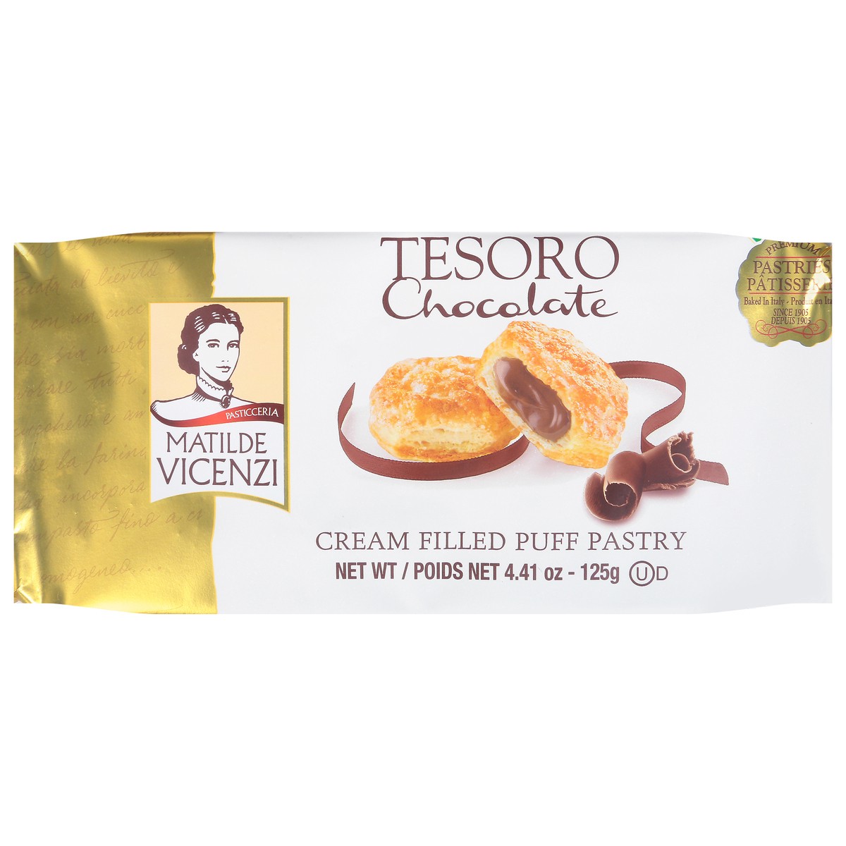 slide 1 of 6, Matilde Vicenzi Tesoro Cream Filled Puff Pastry Chocolate, 4.41 oz