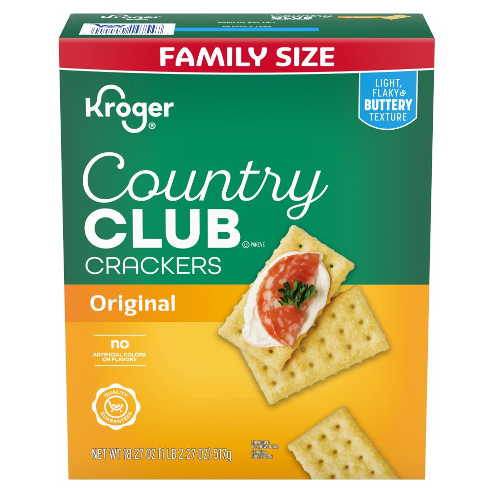slide 1 of 3, Kroger® Family Size Country Club Crackers, 18.27 oz
