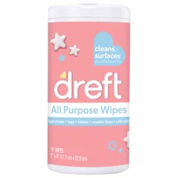 Dreft All Purpose Cleaning Wipes, 70ct
