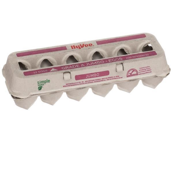 slide 1 of 1, Hy-Vee Grade A Jumbo Eggs, 12 ct