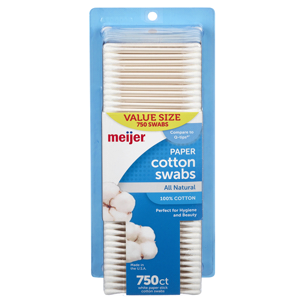 slide 1 of 1, Meijer Cotton Swabs, 750 ct