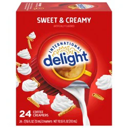 International Delight Coffee Creamer Singles, Sweet & Creamy, 24 Ct, 0.44 FL OZ, Pre-Portioned Creamers