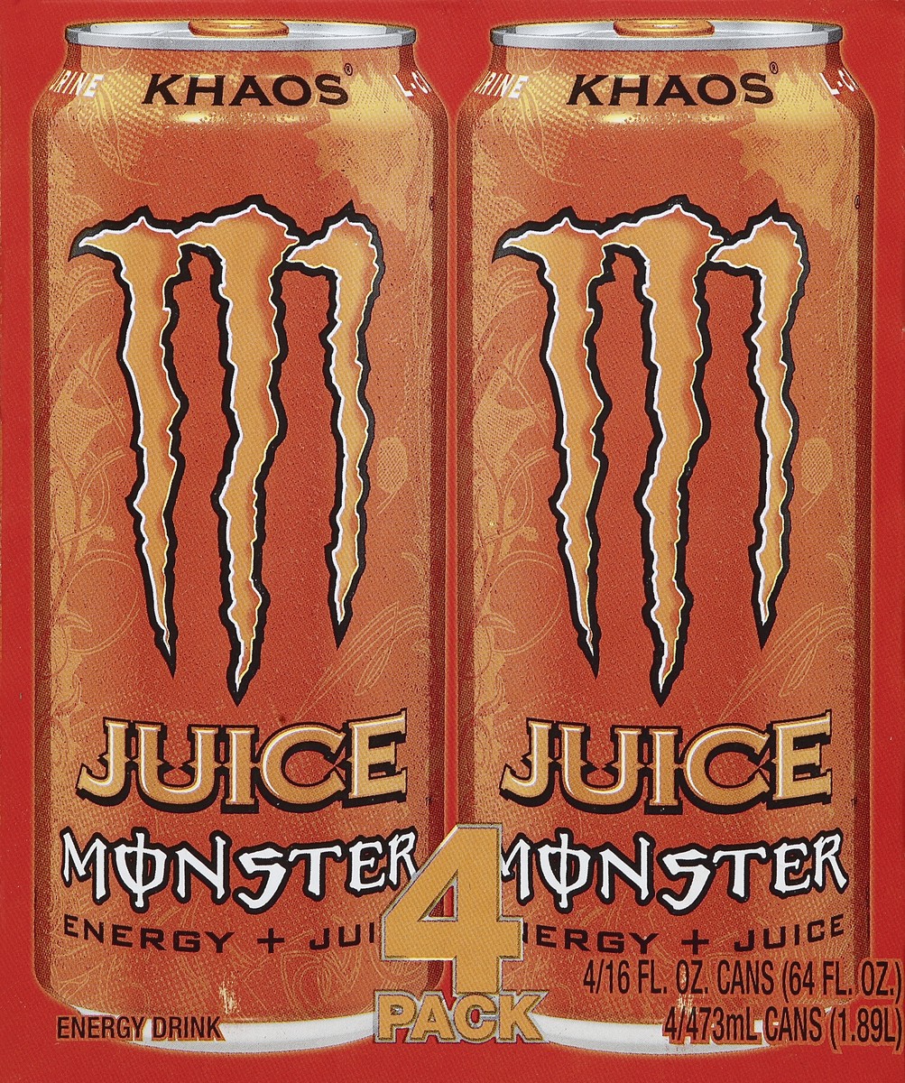 slide 1 of 4, Monster Energy Drink - 4 ct, 16 oz