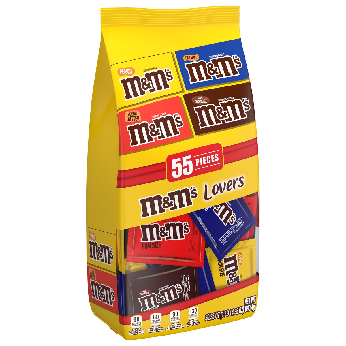 slide 2 of 10, M&M's Fun Size Milk Chocolate Candy Variety Pack, 30.35 oz, 55 ct Bulk Candy Bag, 30.35 oz