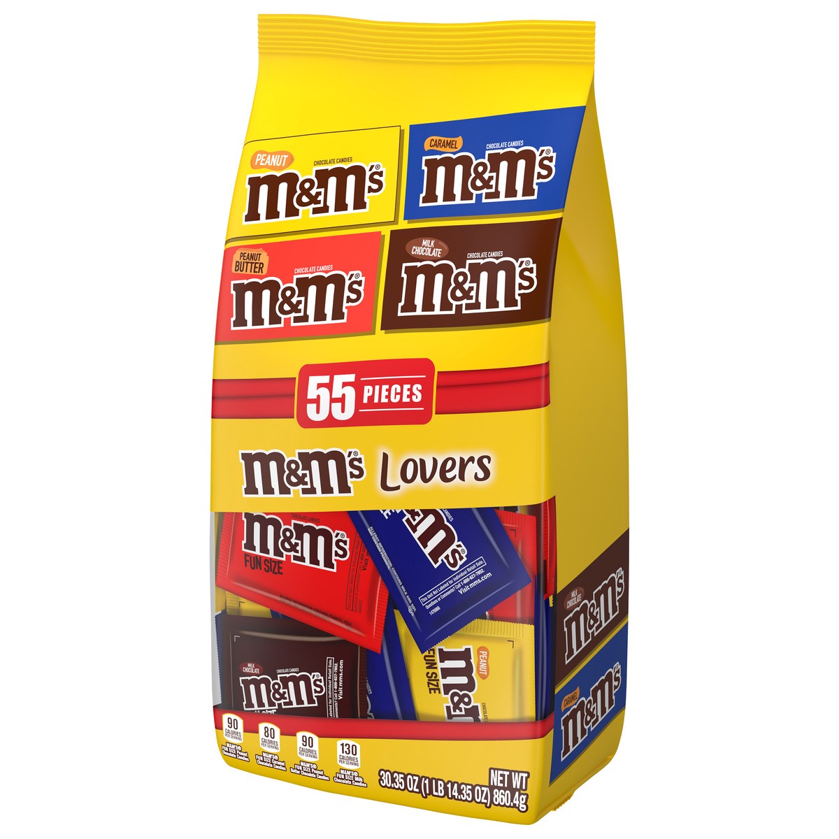 slide 8 of 10, M&M's Fun Size Milk Chocolate Candy Variety Pack, 30.35 oz, 55 ct Bulk Candy Bag, 30.35 oz