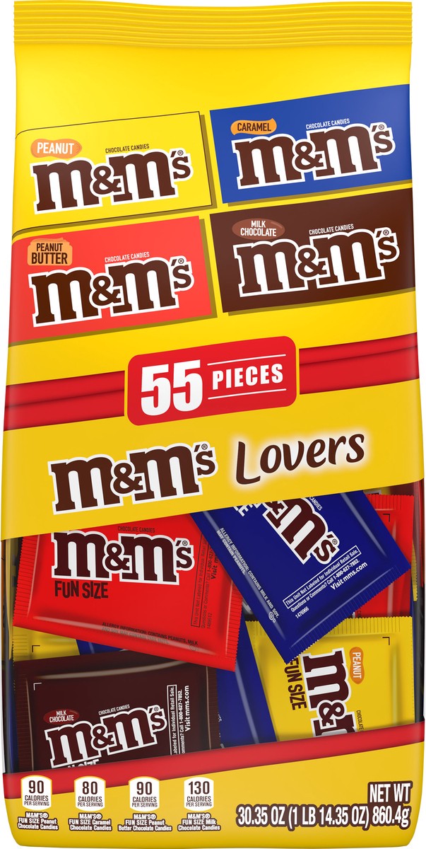 slide 1 of 10, M&M's 55 Pieces Fun Size Lovers Assorted Chocolate Candies 55 ea, 55 ct