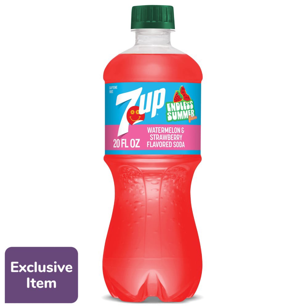 slide 1 of 4, 7UP® Watermelon Strawberry Soda, 20 fl oz