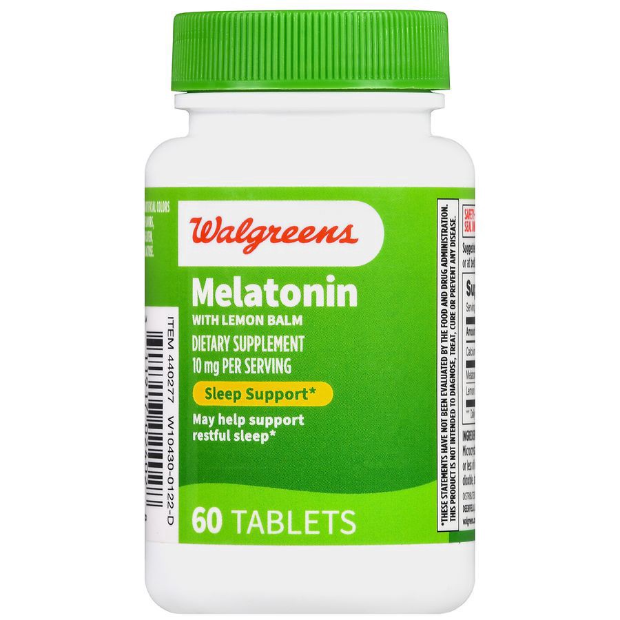 slide 2 of 5, Walgreens Melatonin with Lemon Balm 10 mg, 60 ct