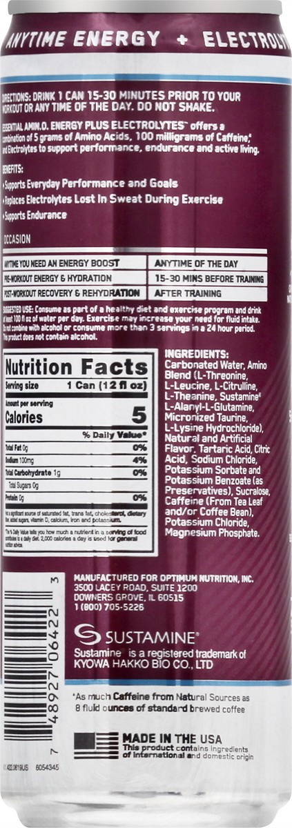 slide 11 of 13, ON Sparkling Mixed Berry Sangria Hydration Drink 12 oz, 12 oz