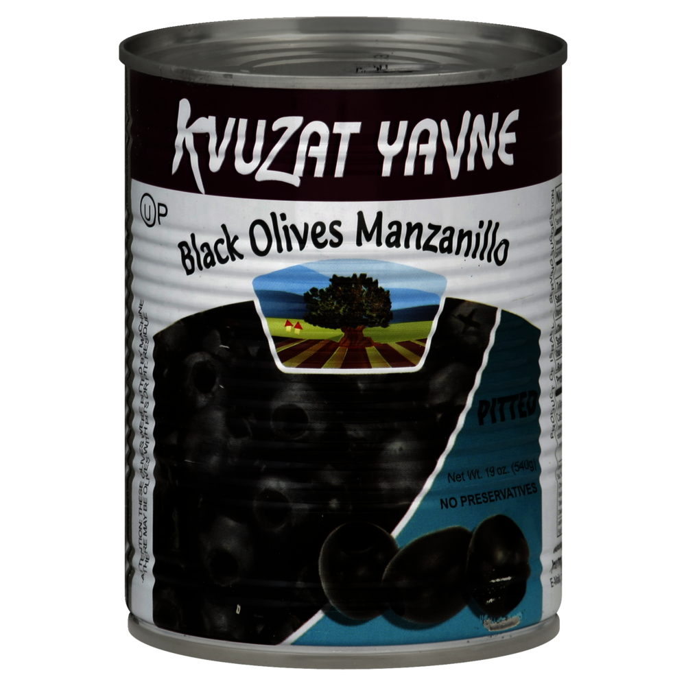 slide 1 of 1, Kvuzat Yavne Kvuzat Olives Pitted Black, 19 oz