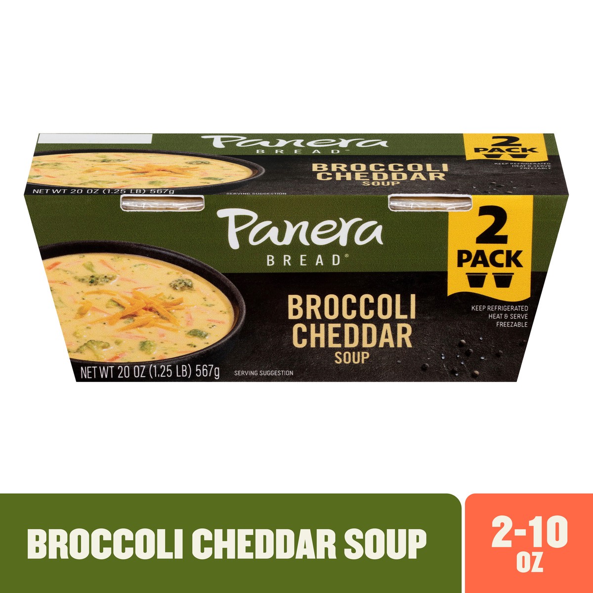 slide 1 of 15, Panera Bread Broccoli Cheddar Soup, 10 oz Soup Cup, 2 Pack, 2 ct