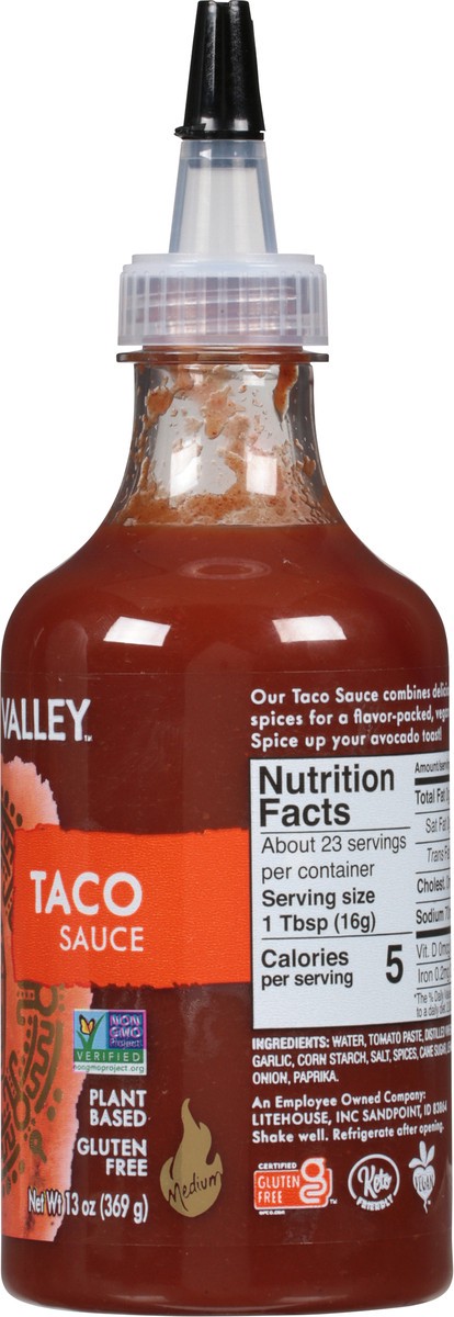 slide 5 of 9, Sky Valley Taco Sauce, 13 oz
