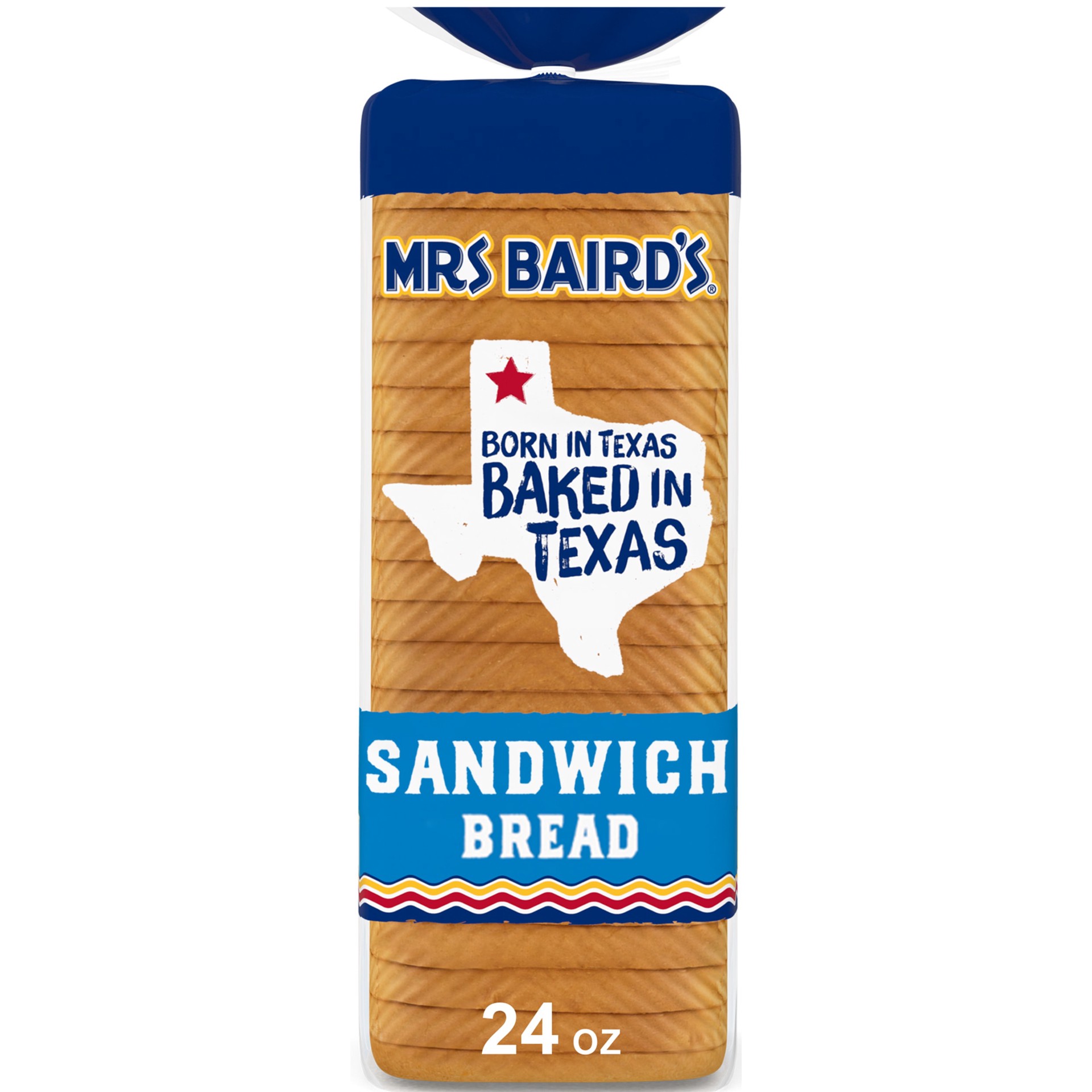 slide 1 of 5, Mrs. Baird's Sandwich Bread, 24 oz, White White Bread, Bag, 24 oz