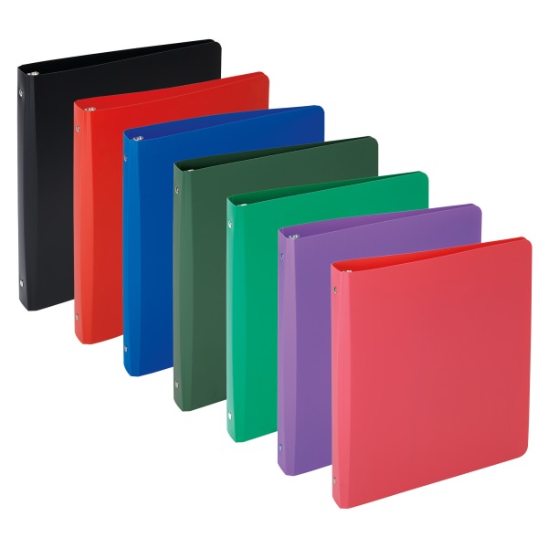 slide 1 of 10, Office Depot Brand Heavy-Duty Round-Ring Binder, 1 1/2'' Rings, Assorted Colors, 1 ct