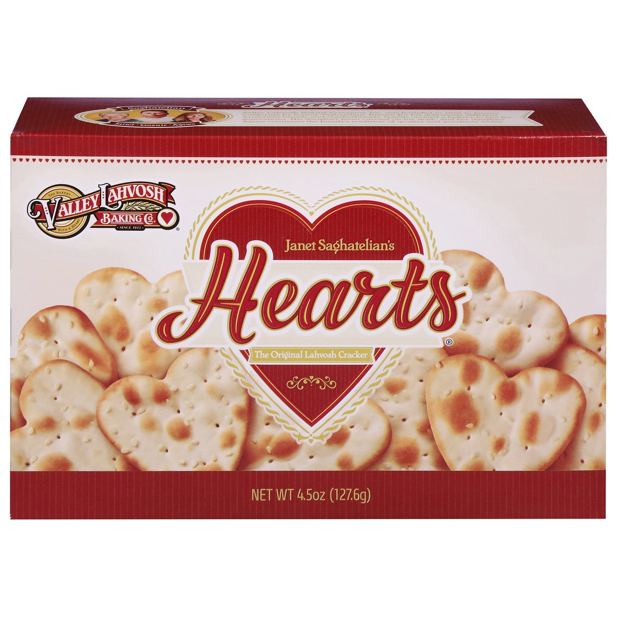 slide 1 of 1, Valley Lahvosh Baking Co. Hearts Crackers 4.5 oz, 4.5 oz
