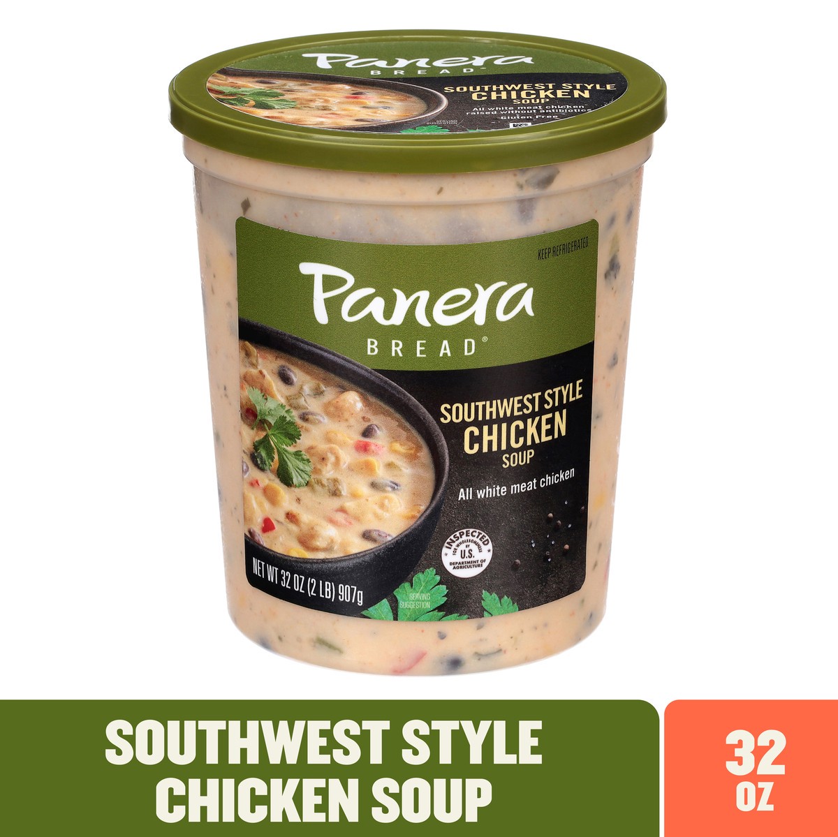 slide 1 of 4, Panera Bread Southwest Style Chicken Soup, 32 OZ Soup Cup, 32 oz
