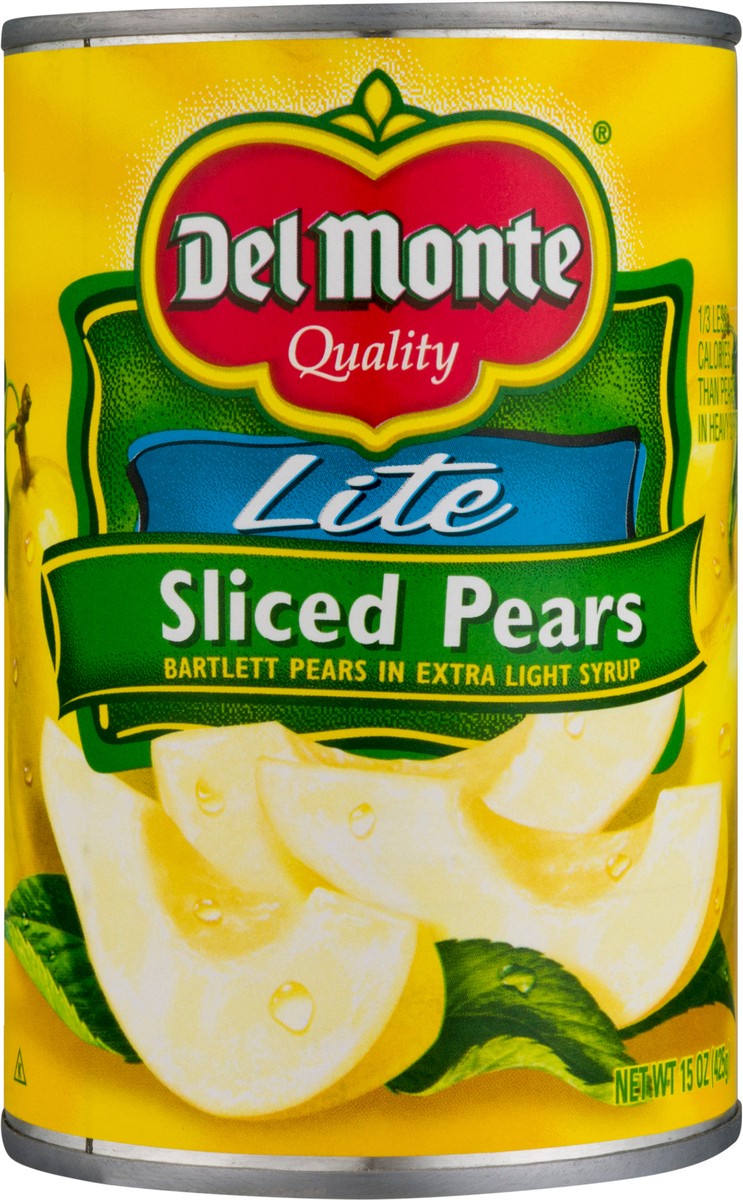 slide 1 of 3, Del Monte Sliced Pears Lite Syrup, 15 oz