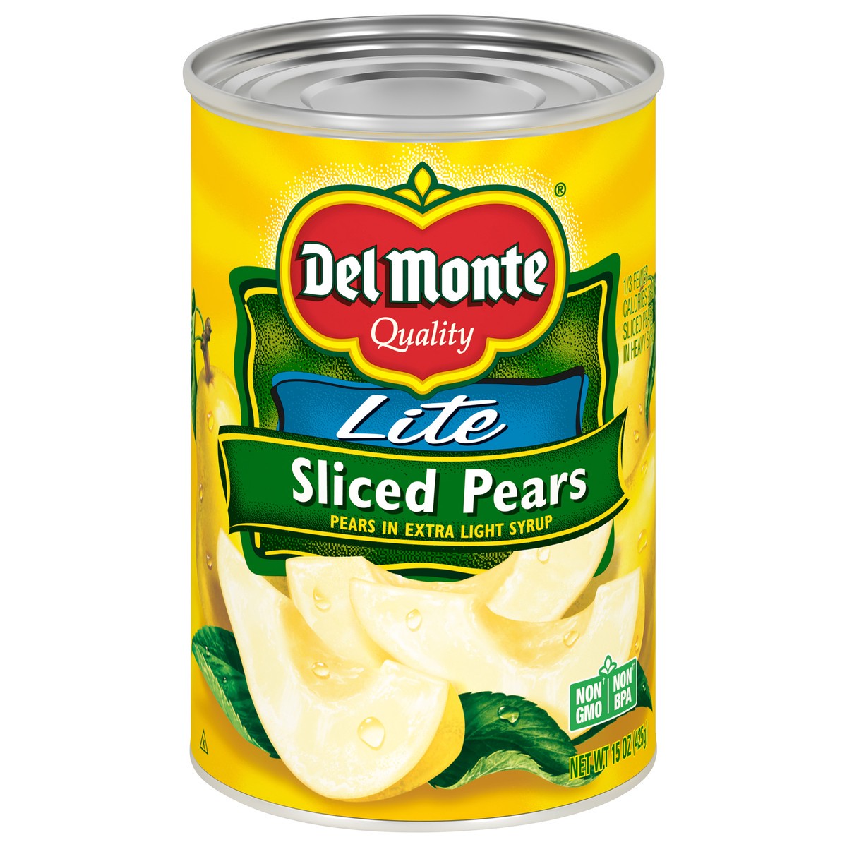 slide 1 of 3, Del Monte Lite Sliced Pears in Extra Light Syrup, 15 oz