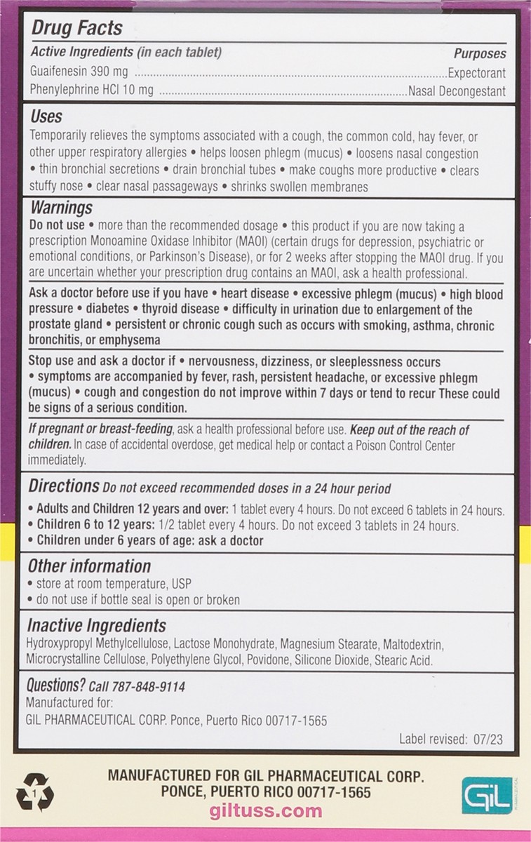 slide 4 of 14, Giltuss Sinus Plus Decongestant & Expectorant 20 Tablets, 1 ct