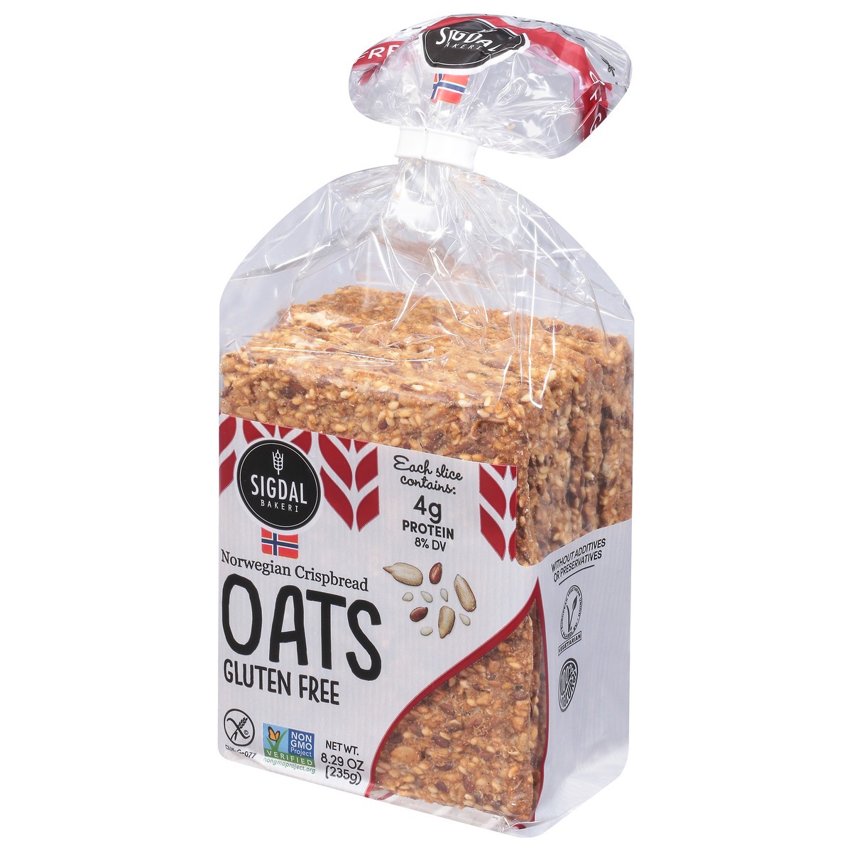 slide 5 of 9, Sigdal Bakeri Gluten Free Oats Norwegian Crispbread 8.29 oz, 8.29 oz