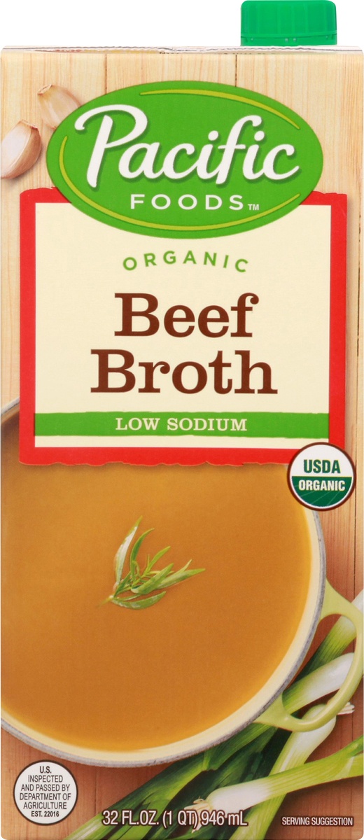 slide 8 of 9, Pacific Foods Organic Beef Broth Low Sodium, 32 fl oz