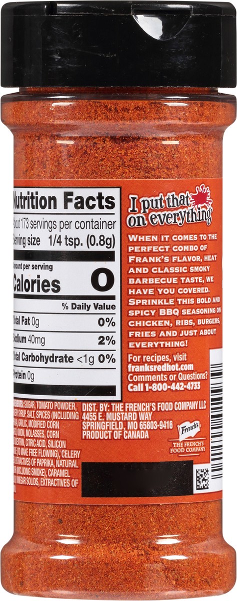 slide 6 of 11, Frank's RedHot Kickin BBQ Seasoning Blend, 4.9 oz, 4.9 oz