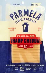 Parmela Creamery Plant-Based Melting Slices Sharp Cheddar Cheese 7 oz