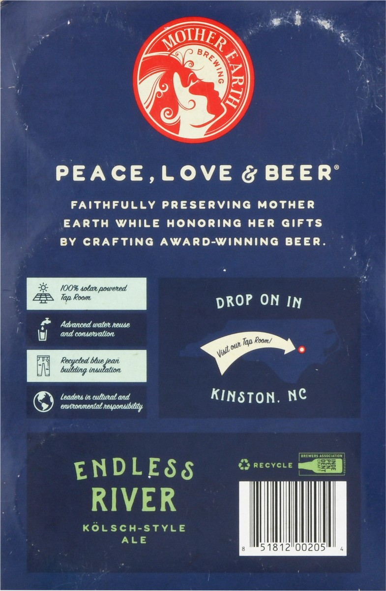 slide 7 of 12, Mother Earth Brewing Kolsch-Style Ale Endless River Beer 6 - 12 fl oz, 6 ct; 12 oz