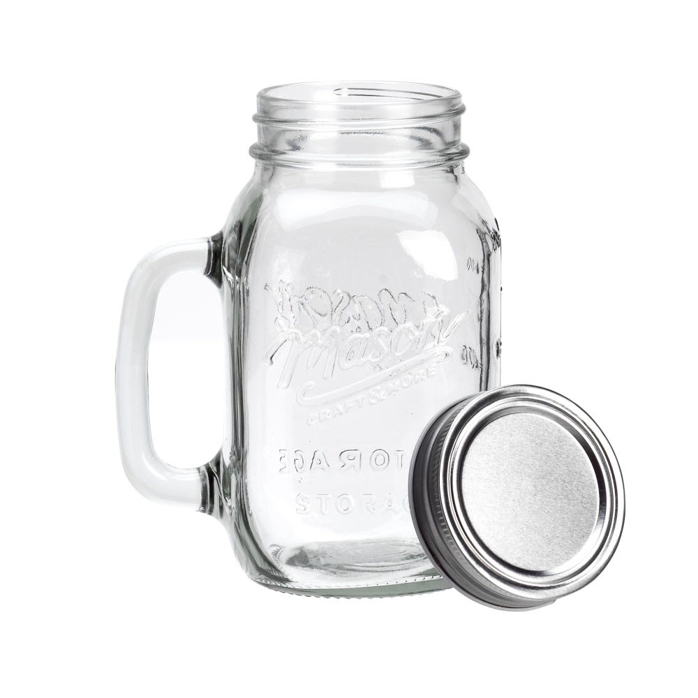 slide 1 of 1, Mason Craft & More Mason Jar With Metal Lid - Clear, 24 oz