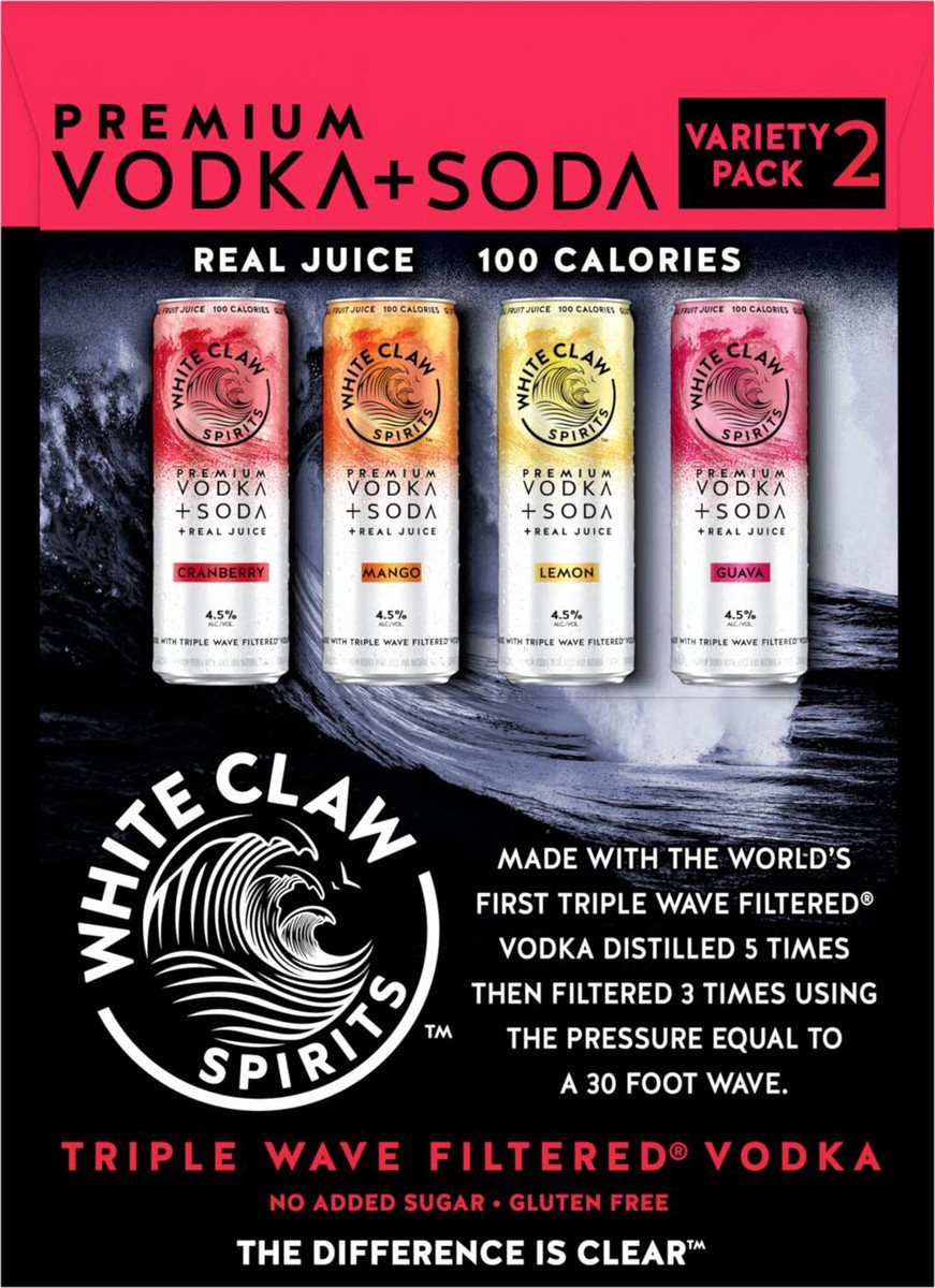 slide 7 of 11, White Claw Spirits Vodka + Soda VP2 8 Pack, 2 x 8 ct, 355 ml