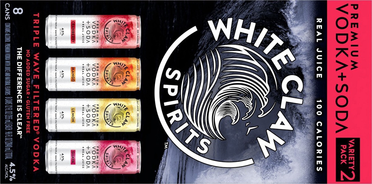 slide 2 of 11, White Claw Spirits Vodka + Soda VP2 8 Pack, 2 x 8 ct, 355 ml